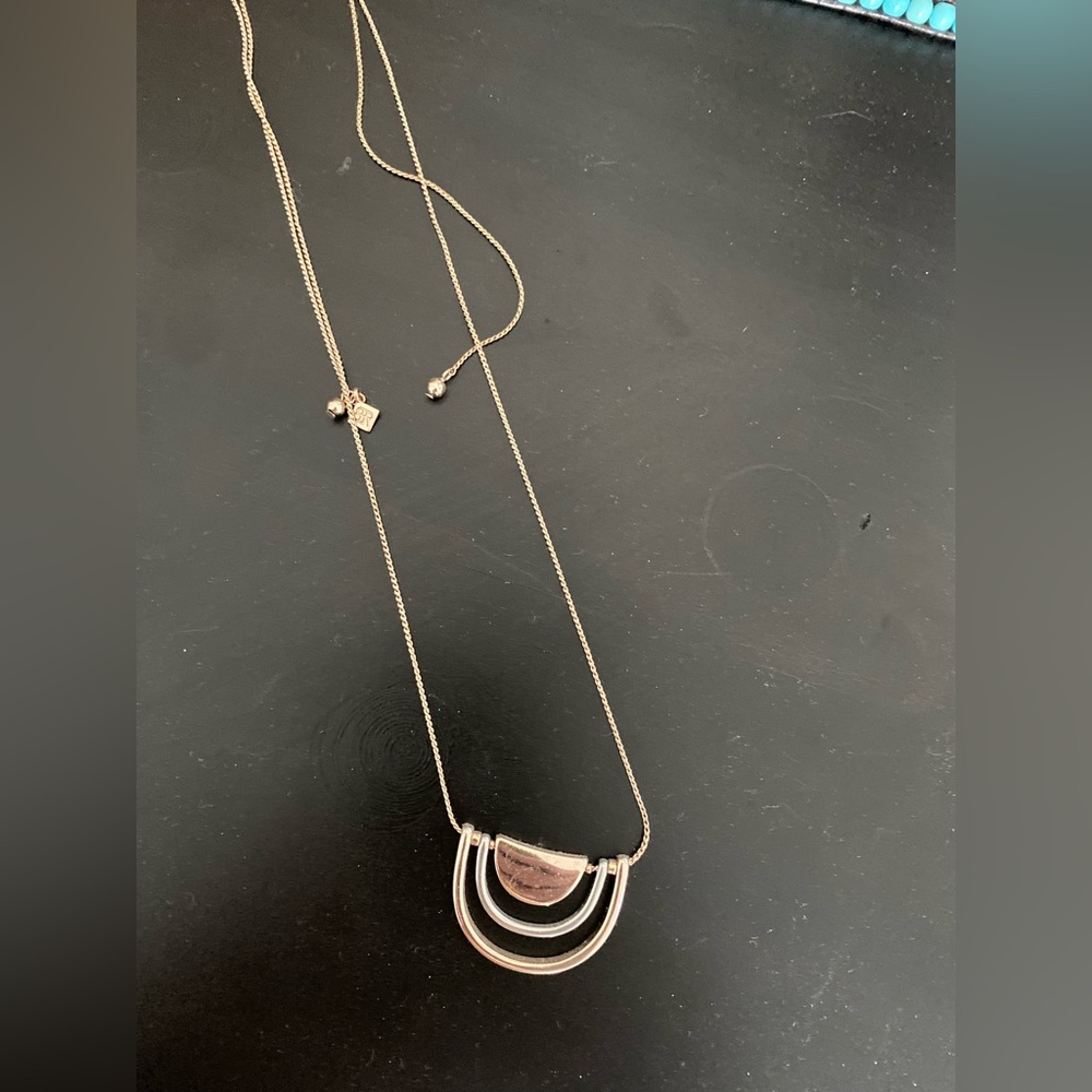 Adjustable multi metal colored necklace